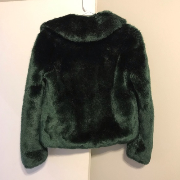 Obey faux fur green jacket size small NWOT - Picture 4 of 5